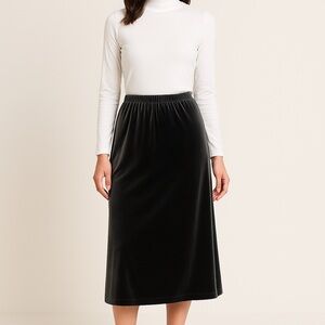 Jennifer Moore Velvet Midi Skirt (L)